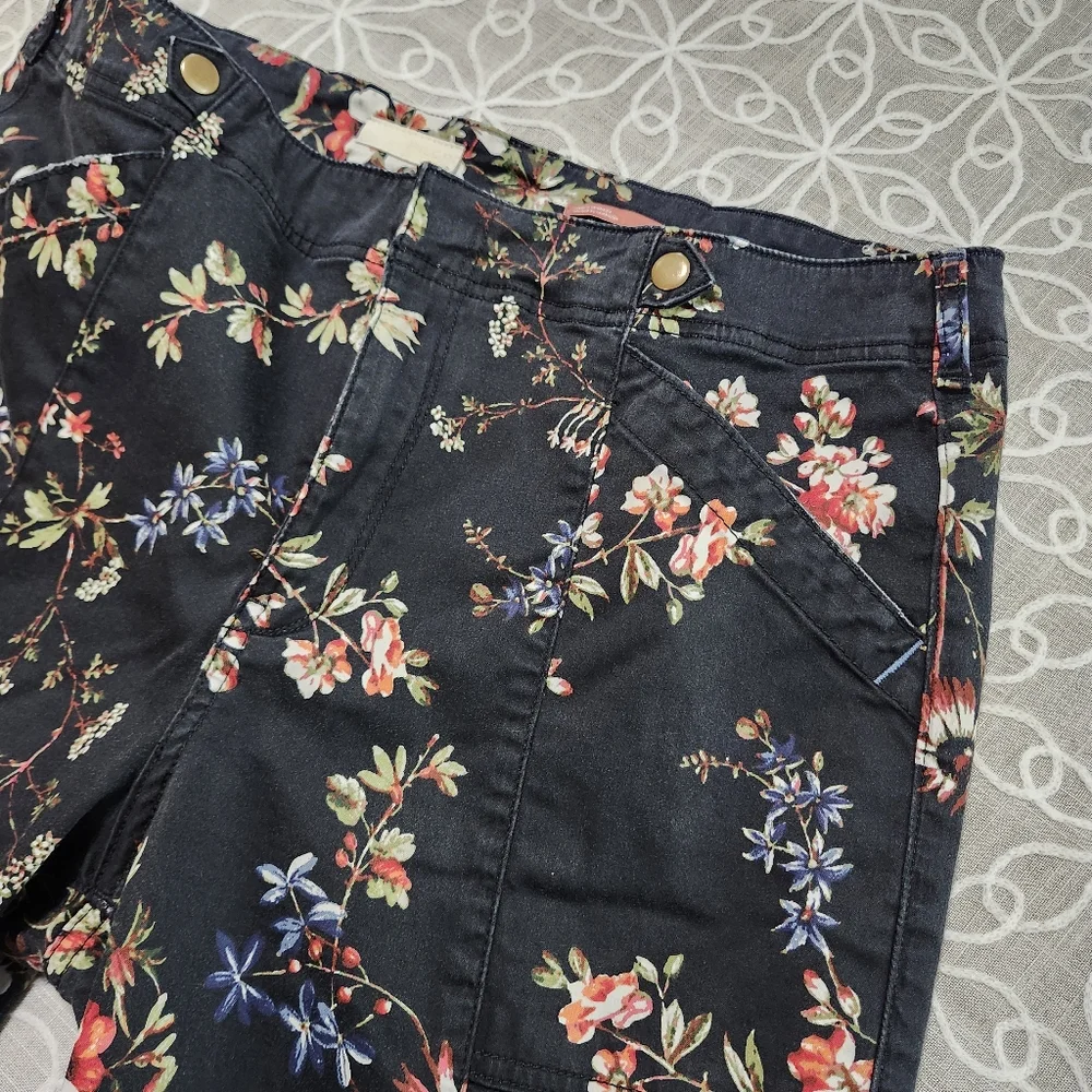 Anthropologie Pilcro The Demilune Floral Print Bootcut Utility Pants - Picture 11 of 16